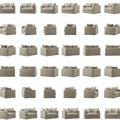 Le Grand Air Love Seat Linne, Savage Linen