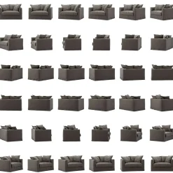 Le Grand Air Love Seat Linne, Smokey Granite