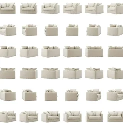 Le Grand Air Love Seat Linne, Creamy White