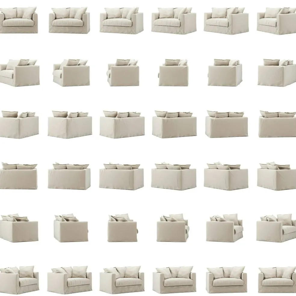Le Grand Air Love Seat Linne, Creamy White