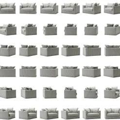 Le Grand Air Love Seat Linne, Ash Stripe