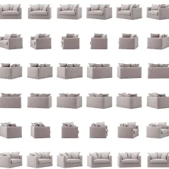 Le Grand Air Love Seat Linne, Misty Grey