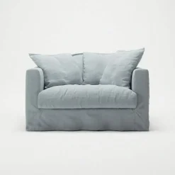 Le Grand Air Loveseat Linen Love Seat Linne, Nordic Sky