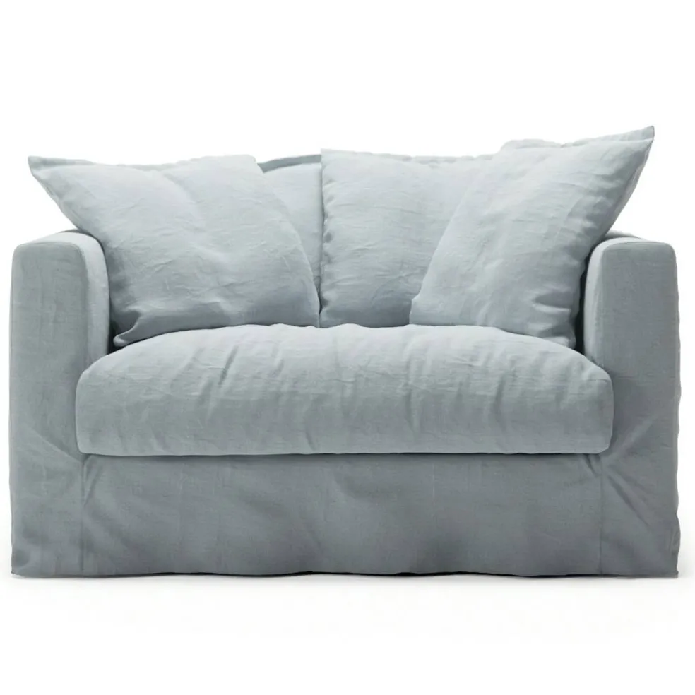 Le Grand Air Loveseat Linen Love Seat Linne, Nordic Sky
