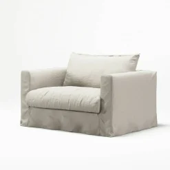 Le Grand Air Nou Love Seat Linne, Creamy White