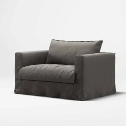 Le Grand Air Nou Love Seat Linne, Smokey Granite