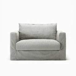 Le Grand Air Nou Love Seat Linne, Ash Stripe