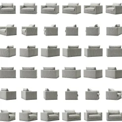 Le Grand Air Nou Love Seat Linne, Ash Stripe