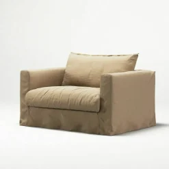 Le Grand Air Nou Love Seat Linne, Desert Sand