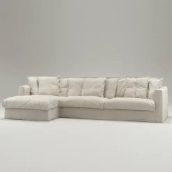 Le Grand Air 3-Sitssoffa Bomull Divan Vänster, Beige