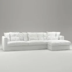 Le Grand Air 3-Sitssoffa Bomull Divan Höger, Vit