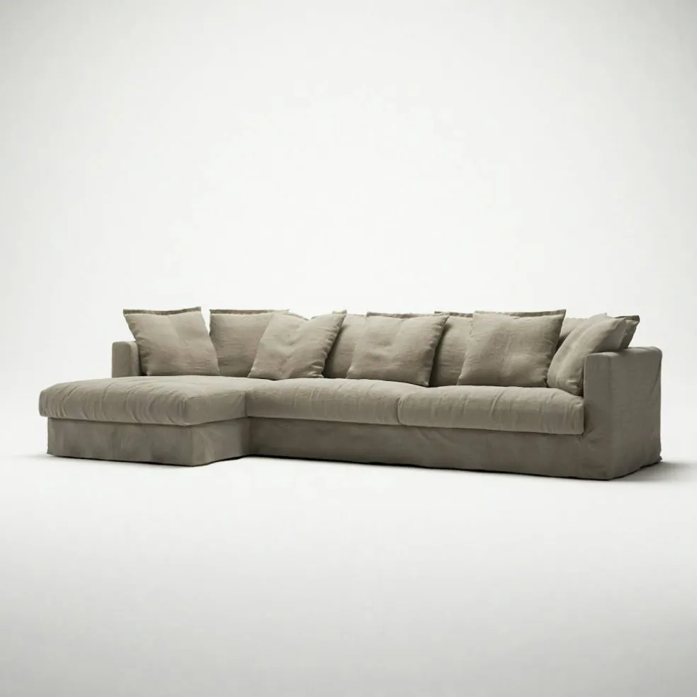 Le Grand Air 3-Sitssoffa Linne Divan Vänster, Savage Linen