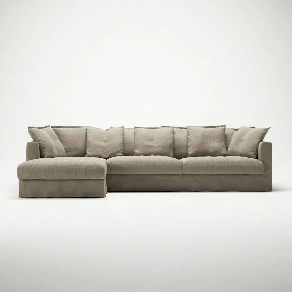 Le Grand Air 3-Sitssoffa Linne Divan Vänster, Savage Linen