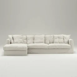 Le Grand Air 3-Sitssoffa Linne Divan Vänster, Creamy White