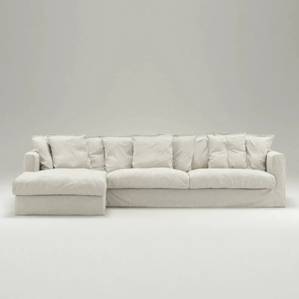 Le Grand Air 3-Sitssoffa Linne Divan Vänster, Creamy White