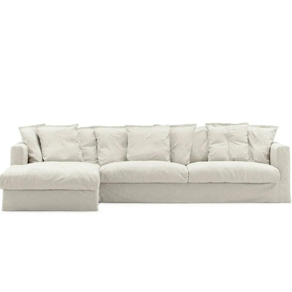 Le Grand Air 3-Sitssoffa Linne Divan Vänster, Creamy White