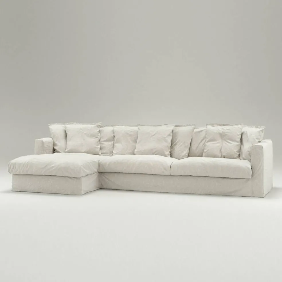 Le Grand Air 3-Sitssoffa Linne Divan Vänster, Creamy White