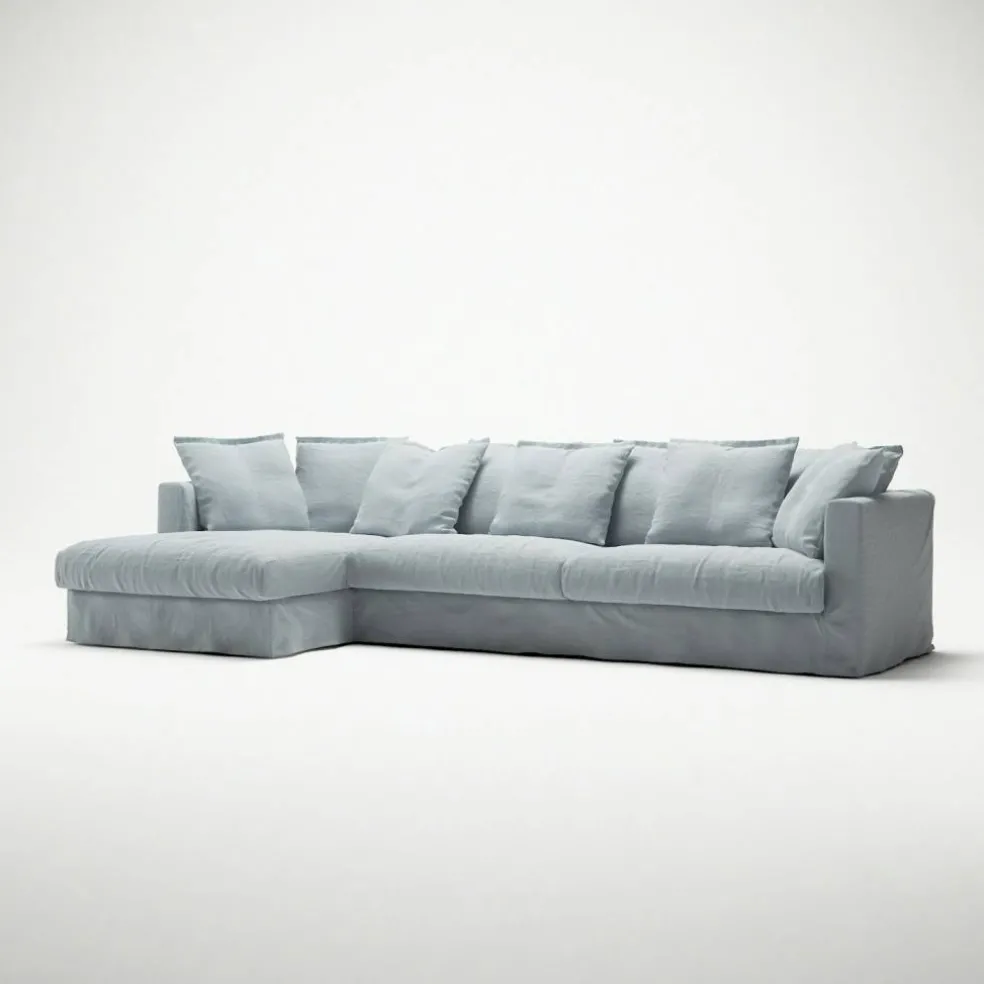 Le Grand Air 3-Sitssoffa Linne Divan Vänster, Nordic Sky