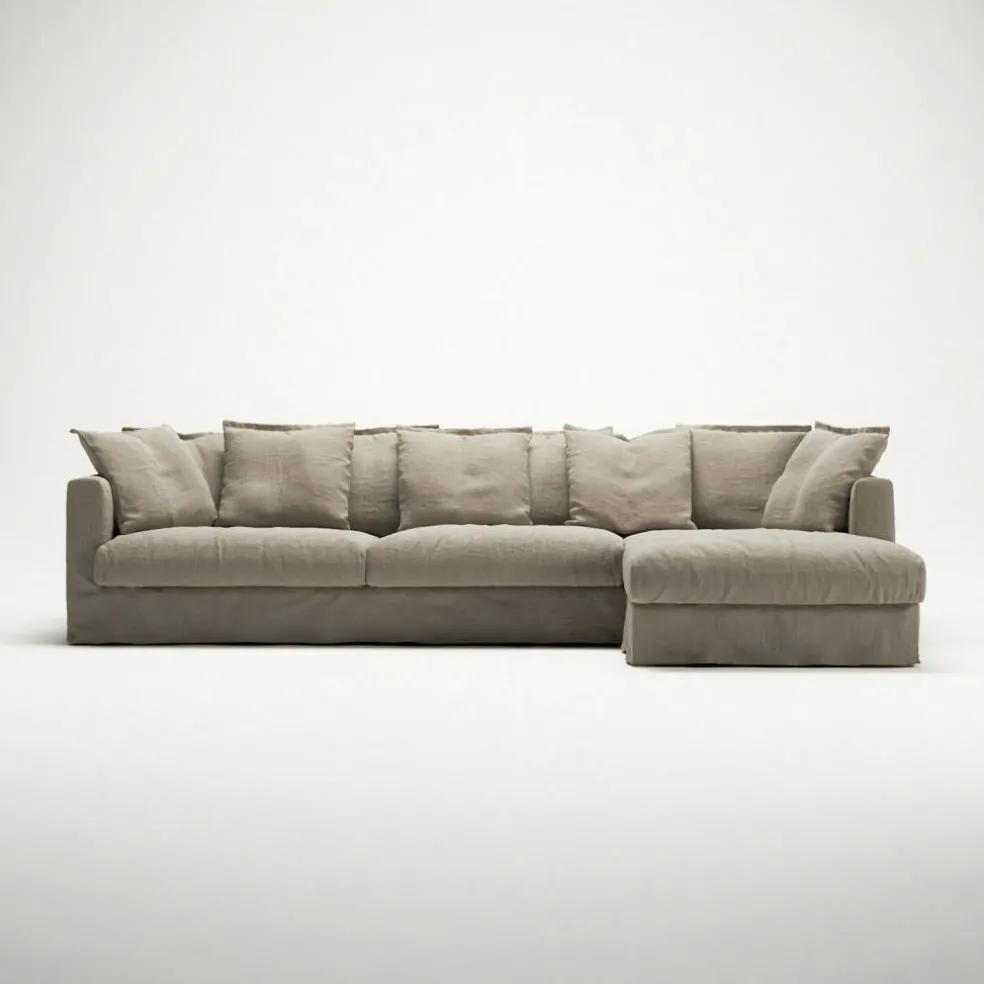 Le Grand Air 3-Sitssoffa Linne Divan Höger, Savage Linen