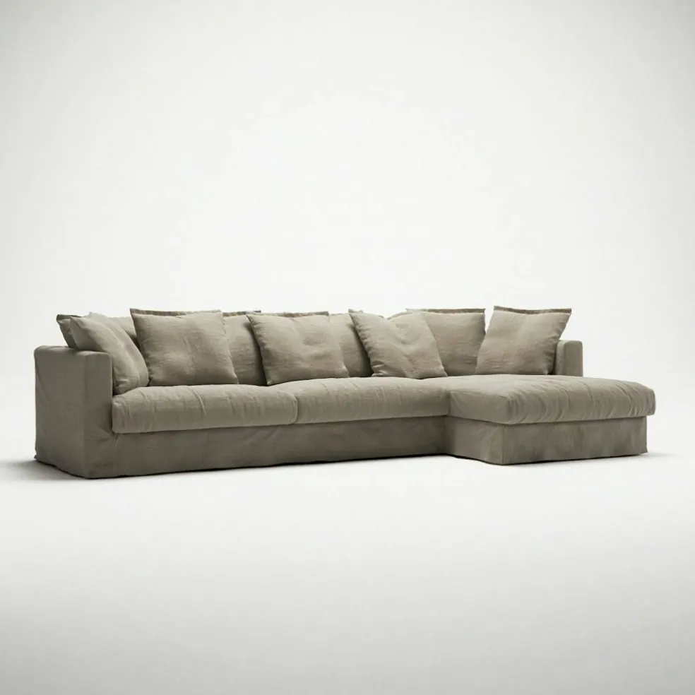 Le Grand Air 3-Sitssoffa Linne Divan Höger, Savage Linen