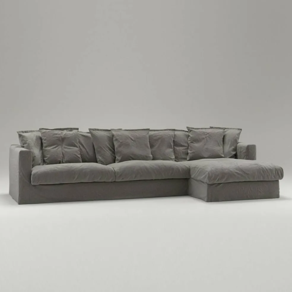 Le Grand Air 3-Sitssoffa Linne Divan Höger, Smokey Granite