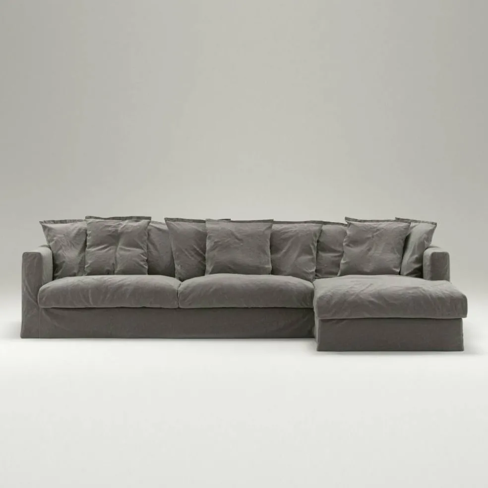 Le Grand Air 3-Sitssoffa Linne Divan Höger, Smokey Granite