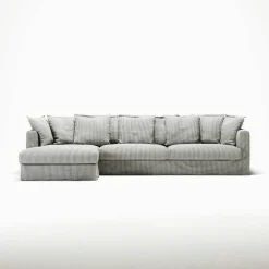 Le Grand Air 3-Sitssoffa Linne Divan Vänster, Ash Stripe