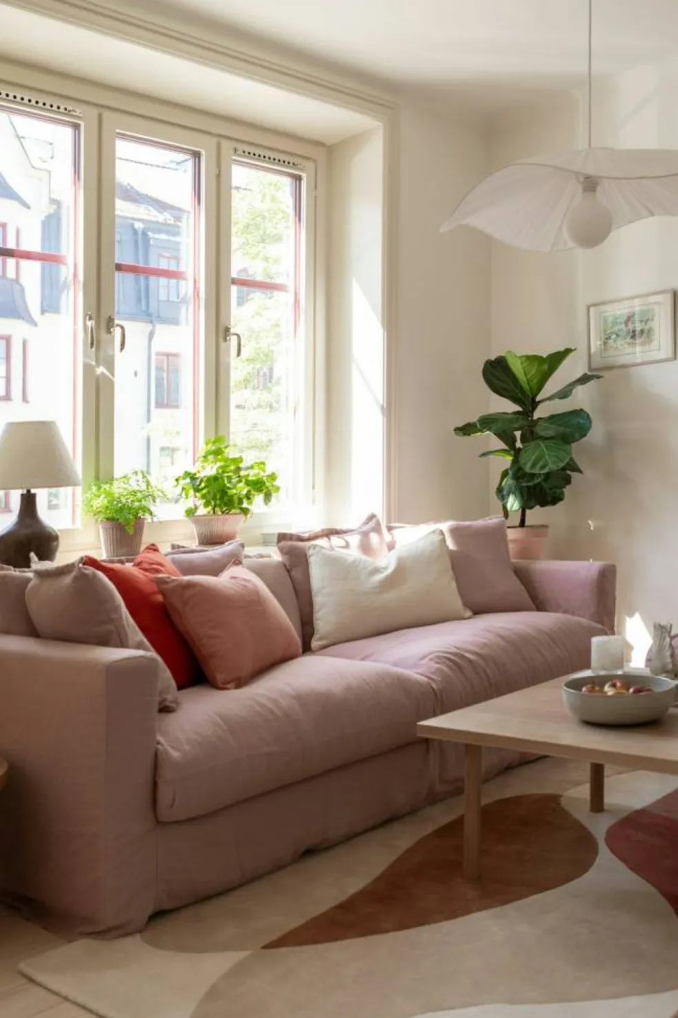Le Grand Air 4-Sitssoffa Linne, Tender Blush