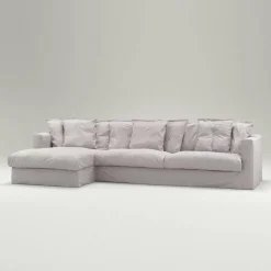 Le Grand Air 3-Sitssoffa Linne Divan Vänster, Misty Grey