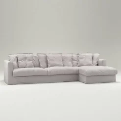 Le Grand Air 3-Sitssoffa Linne Divan Höger, Misty Grey