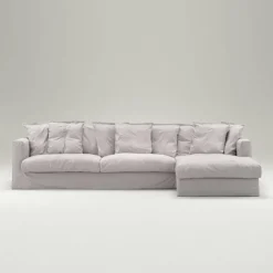 Le Grand Air 3-Sitssoffa Linne Divan Höger, Misty Grey