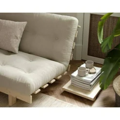 Lean Bäddsoffa Med 5-Lagers Madrass 130x190 Beige/Raw