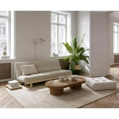 Lean Soffa Bäddsoffa Med Madrass 130x190 Beige/Raw