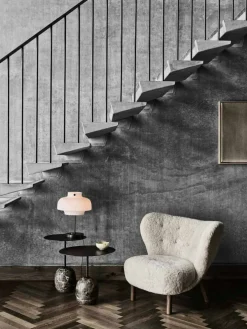 Little Petra VB1 Loungestol Set, Fårskinn Moonlight / Valnöt