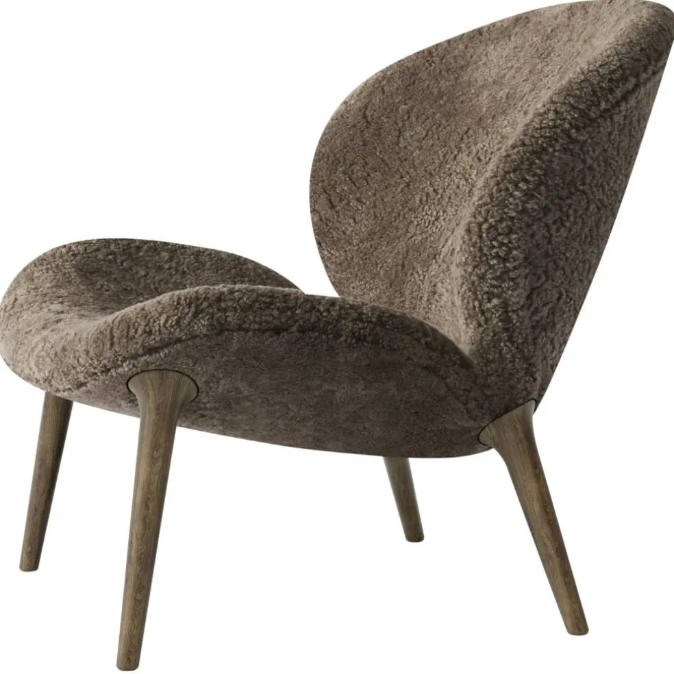 Lodge Fåtölj Låg Rygg, Mörk Ek / Curly 07 Umber