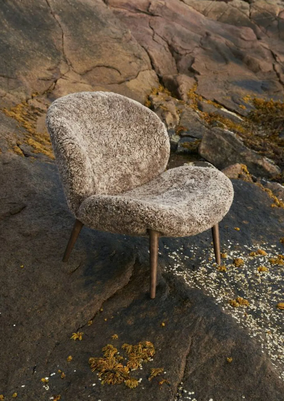 Lodge Fåtölj Låg Rygg, Mörk Ek / Curly 07 Umber