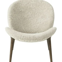 Lodge Fåtölj Låg Rygg, Mörk Ek / Curly 09 Off-White