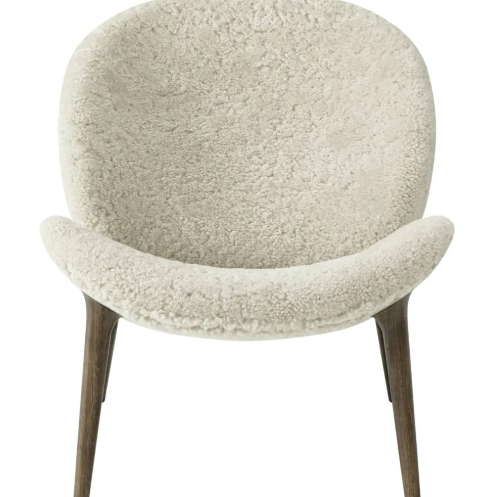Lodge Fåtölj Låg Rygg, Mörk Ek / Curly 09 Off-White
