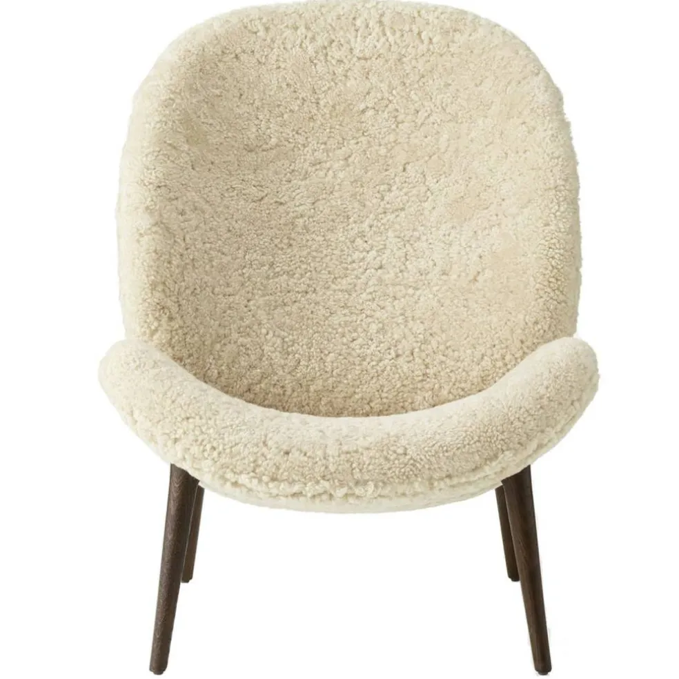 Lodge Loungestol Mörk Ek / Curly 09, Off-White