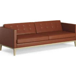 Madison 3-Sitssoffa Med Knappar, Elmo Leather Soft Brun