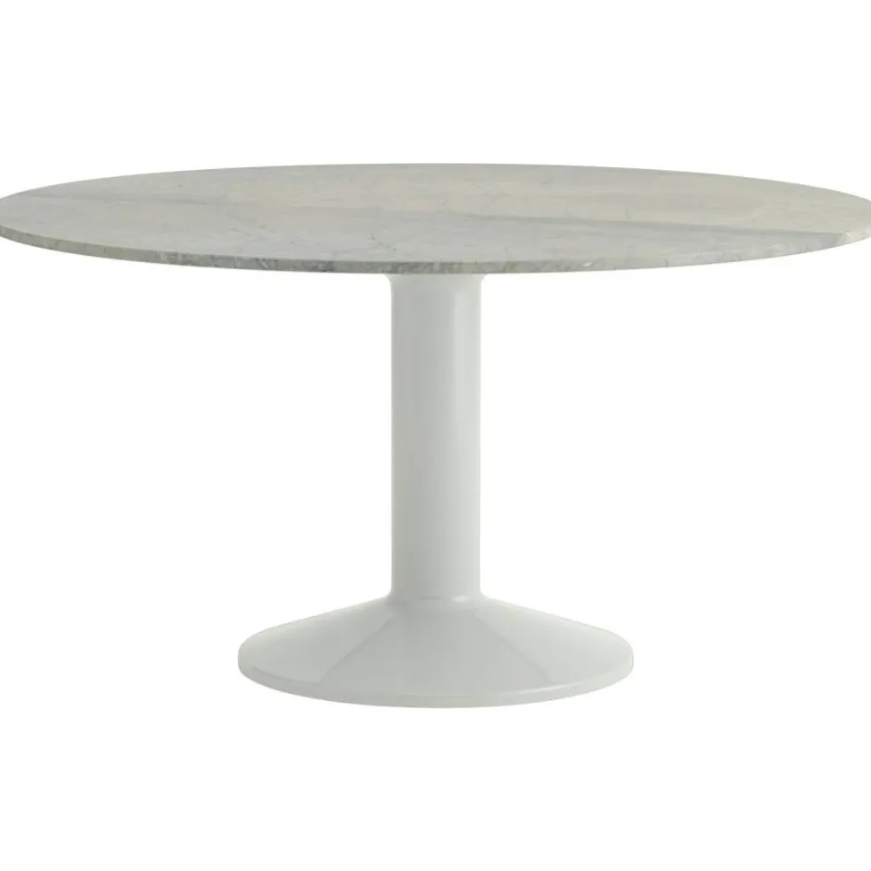 Midst Matbord Ø140 cm, Grå Marmor / Grå