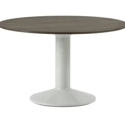 Midst Matbord Ø120 cm, Mörkoljad Ek / Grå