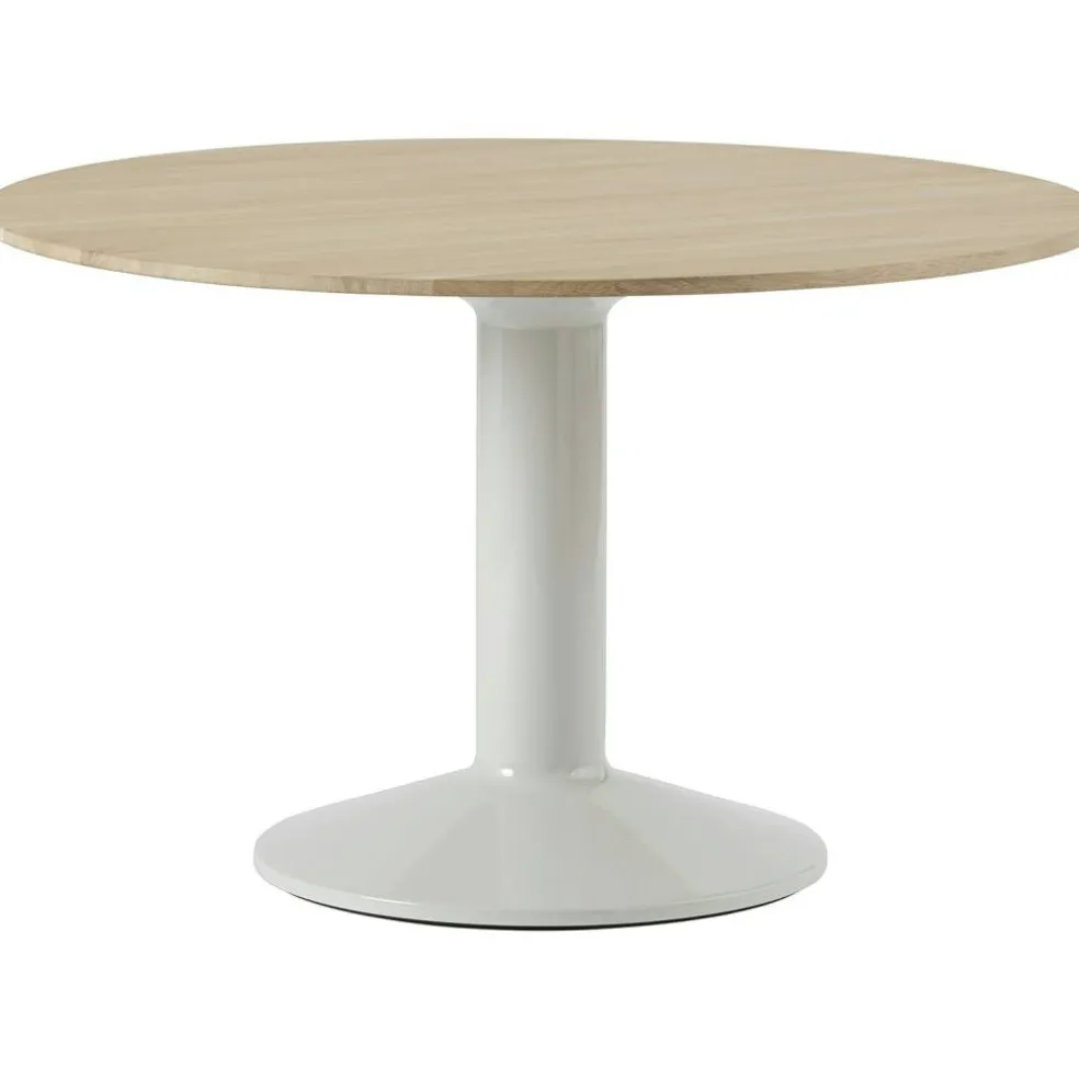Midst Matbord Ø120 cm, Oljad Ek / Grå