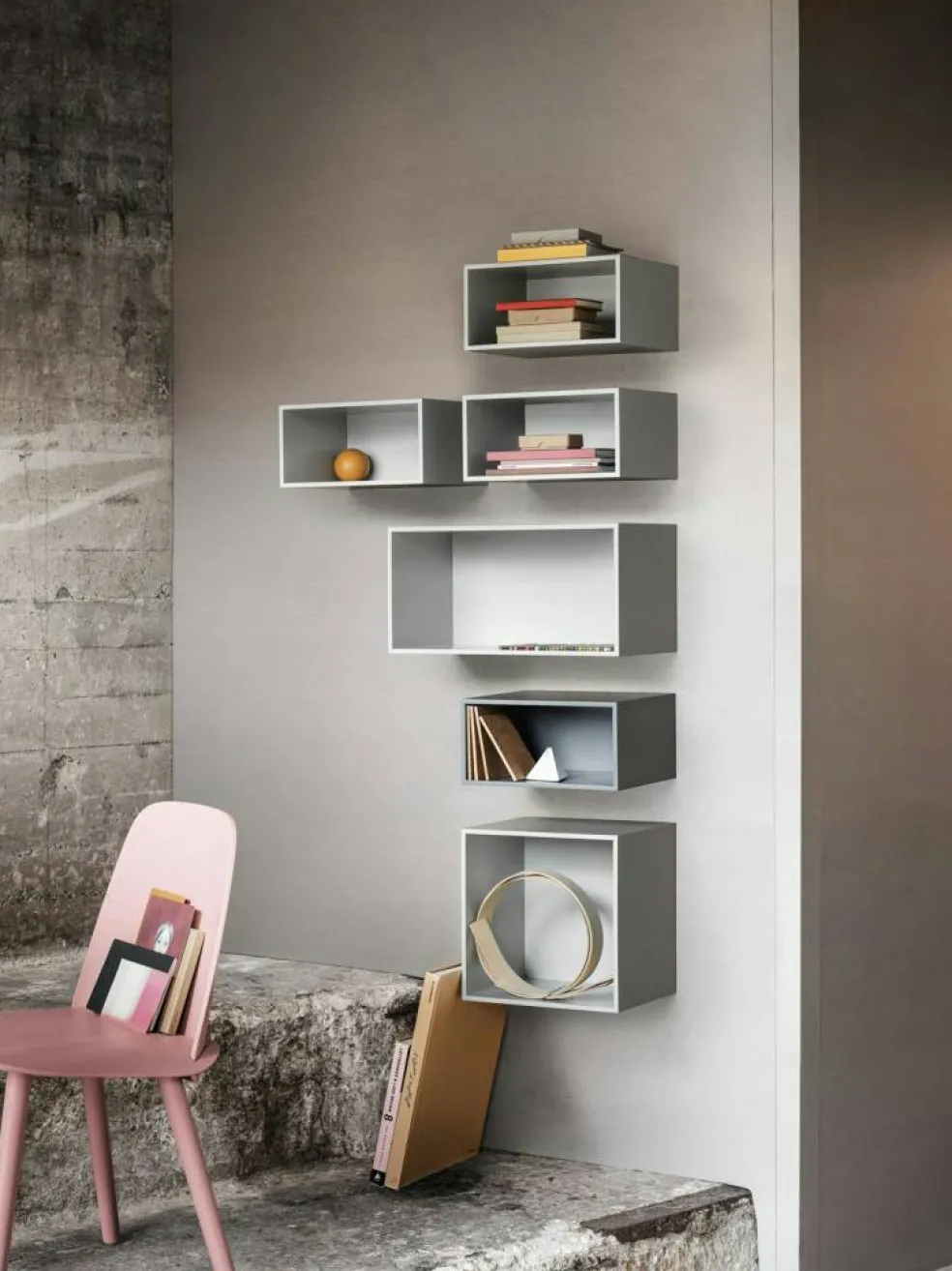 Mini Stacked Hylla L, Ljusgrå