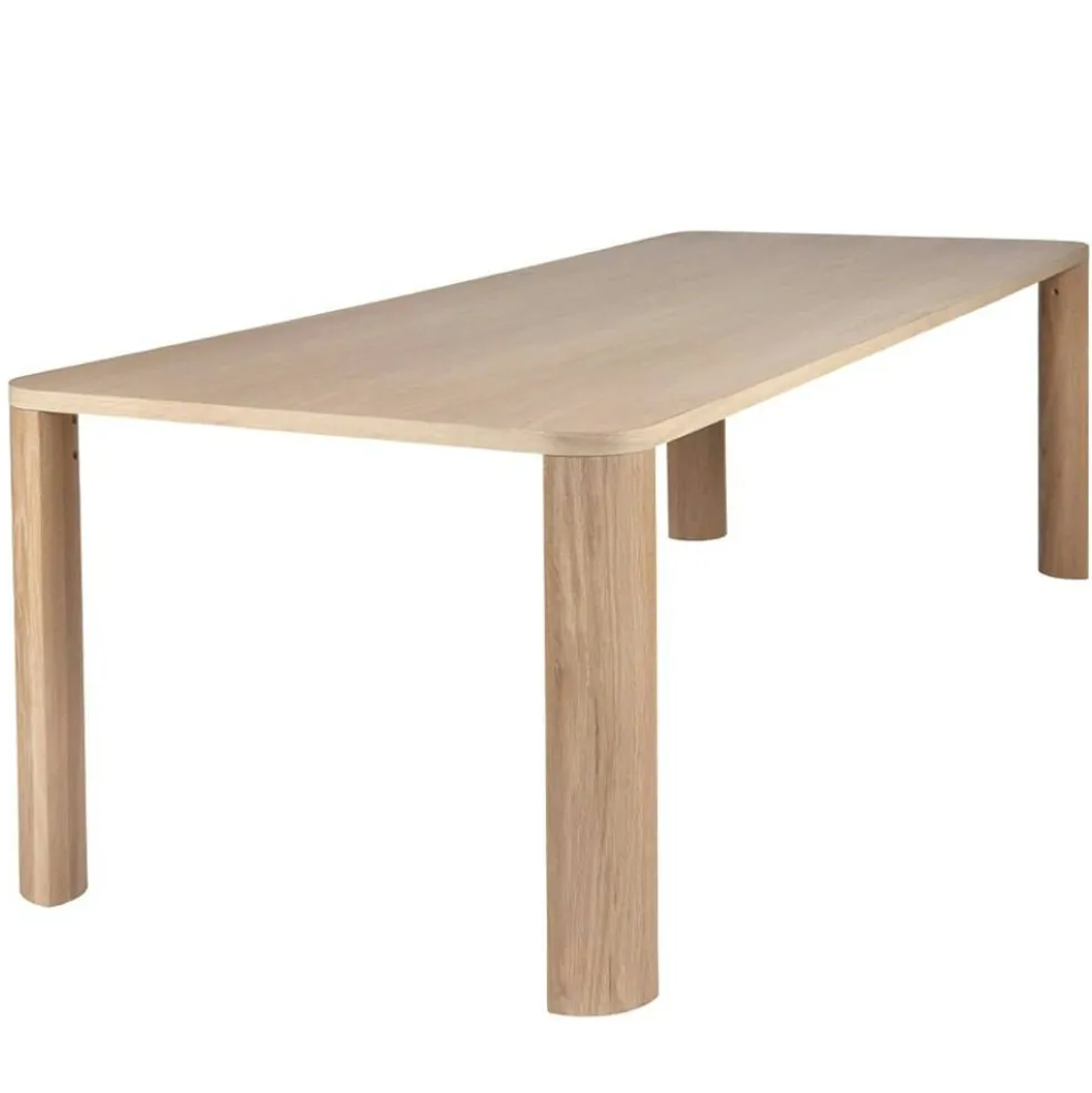 Moci Bord 95x240 cm, Vitbetsad Ek