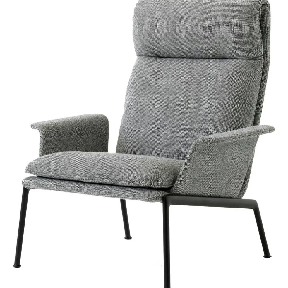 Muno LN17 Loungefåtölj Hög Rygg Med Armstöd, Warm Black / Hallingdal 0126
