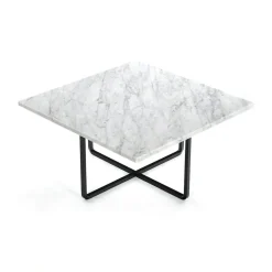 Ninety Soffbord 60 cm, Svart Underrede, Vit Marmor