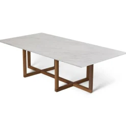 Ninety Soffbord 120x60x40 cm, Smoked Oak/Carraramarmor