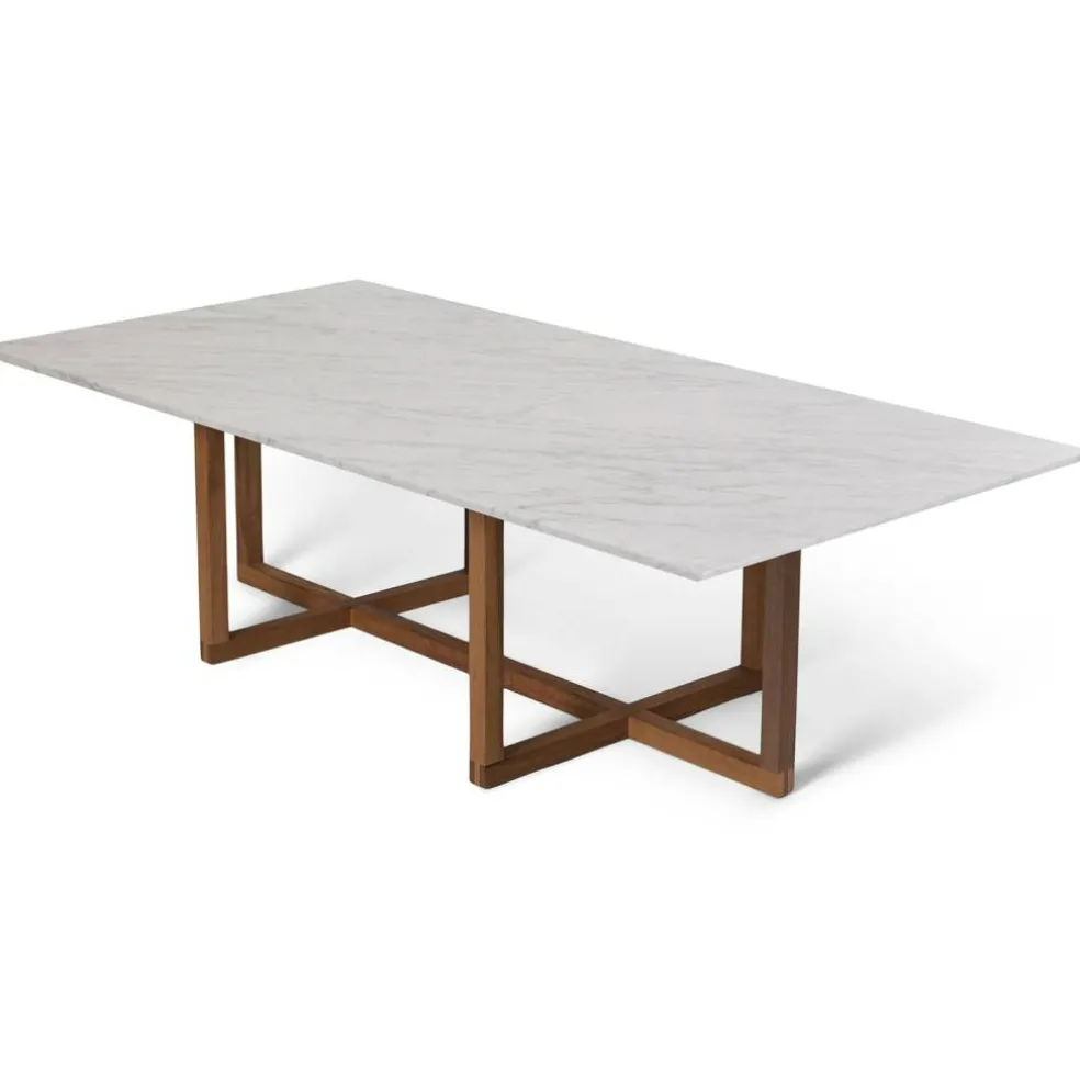 Ninety Soffbord 120x60x40 cm, Smoked Oak/Carraramarmor