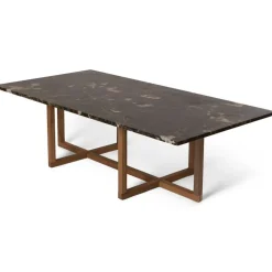 Ninety Soffbord 120x60x40 cm, Smoked Oak/Brown Emperador